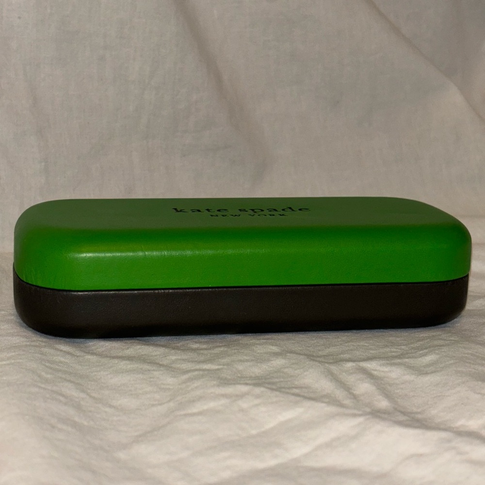 Kate Spade green & black hard shell signature eyeglass readers sunglass case - Picture 9 of 15